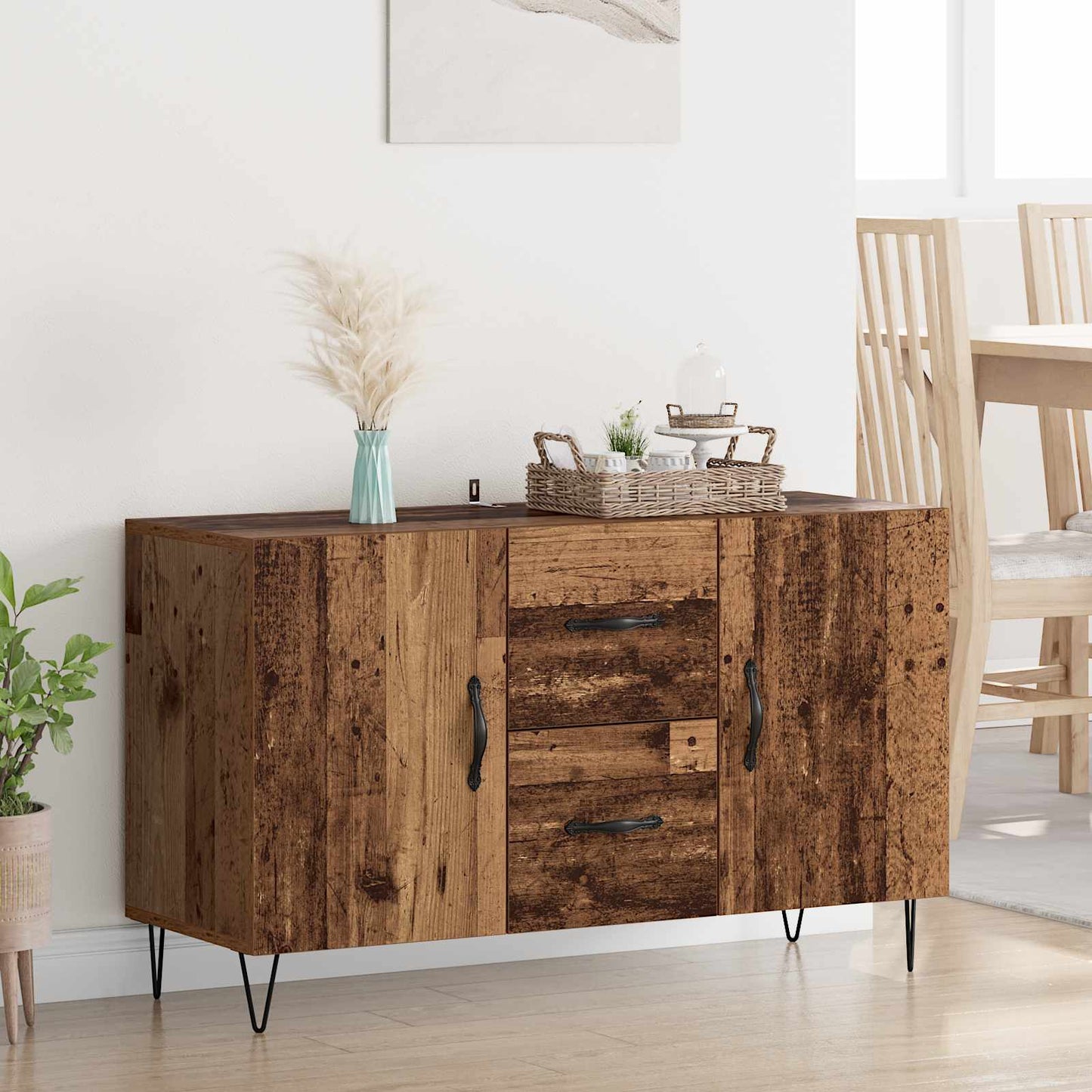 Serviesskap med skuff Gamle tre 100 x 36 x 60 cm Konstruert tre