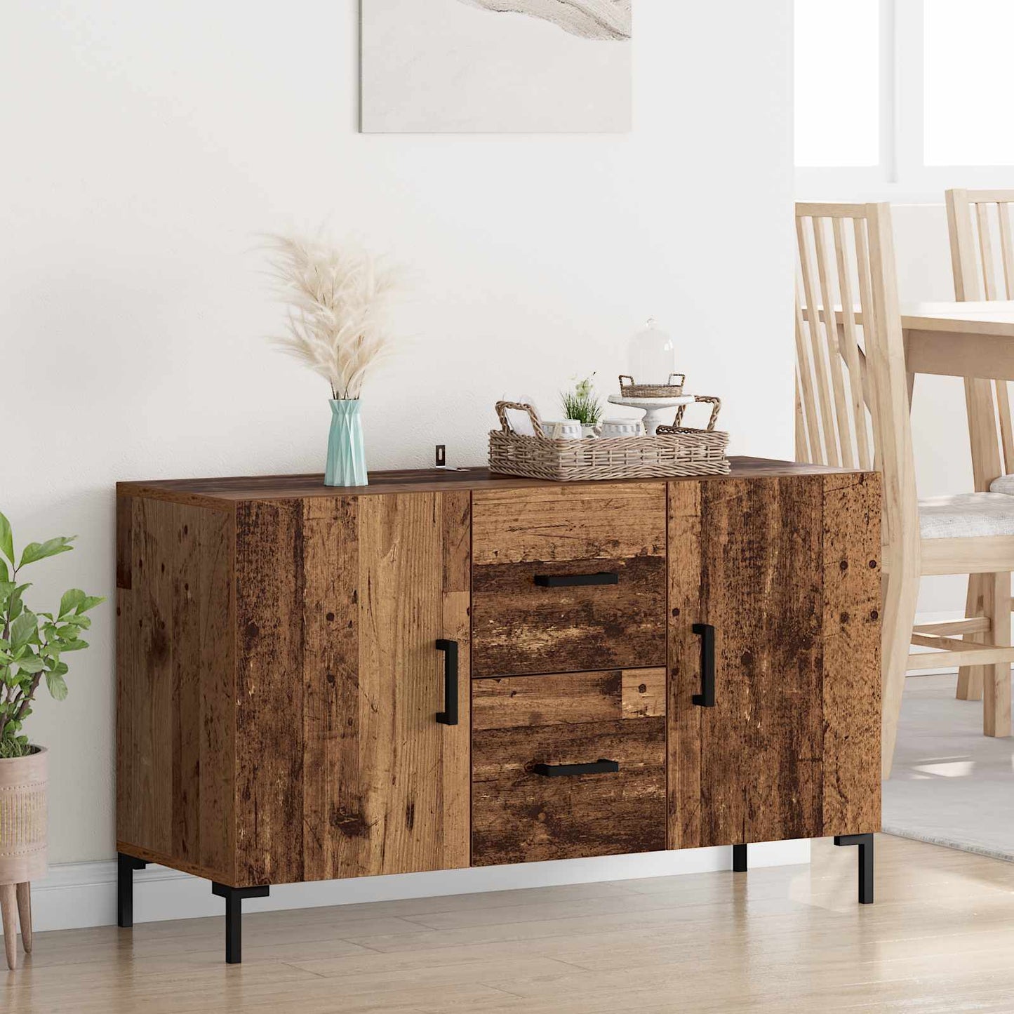 Serviesskap med skuff Gamle tre 100 x 36 x 60 cm Konstruert tre