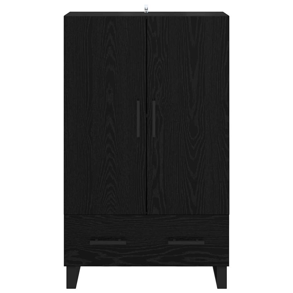 Høyskap med skuff Svart Eik 69,5 x 30 x 115 cm Konstruert tre