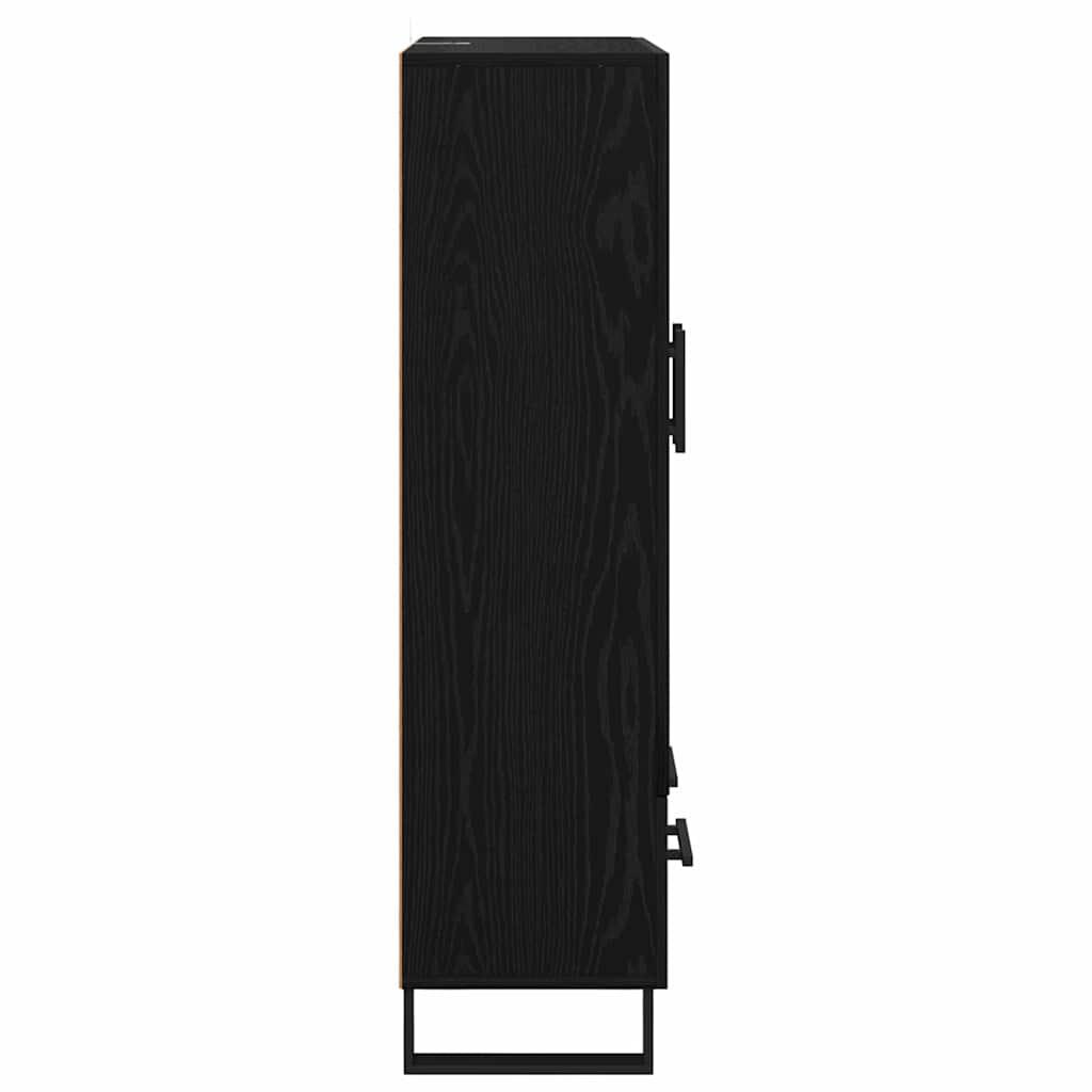 Høyskap med skuff Svart Eik 69,5 x 30 x 115 cm Konstruert tre