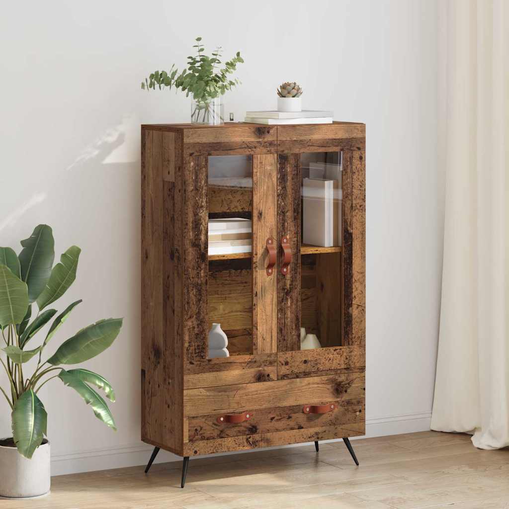 Høyskap Gamle tre 69,5 x 31 x 115 cm Sponplater og glass
