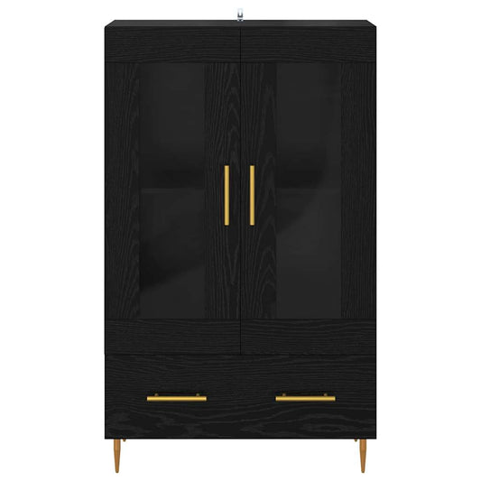 Høyskap Svart Eik 69,5 x 31 x 115 cm Sponplater og glass