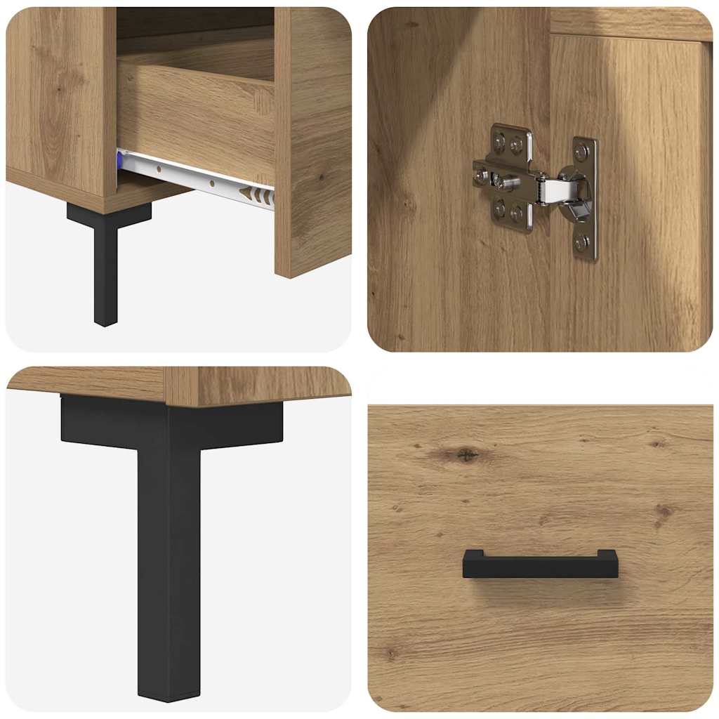 Høyskap med skuff Artisan Eik 69,5 x 31 x 115 cm Konstruert tre