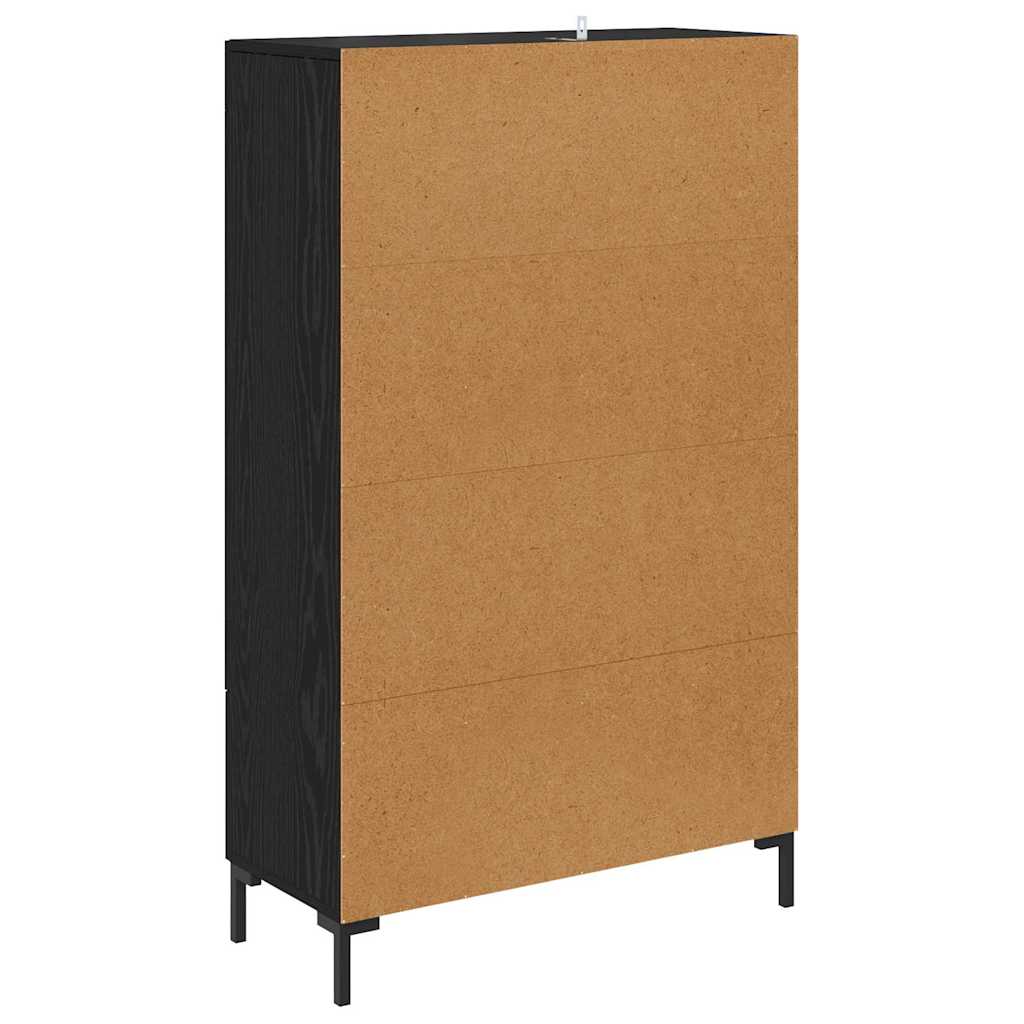 Høyskap med skuff Svart Eik 69,5 x 31 x 115 cm Konstruert tre