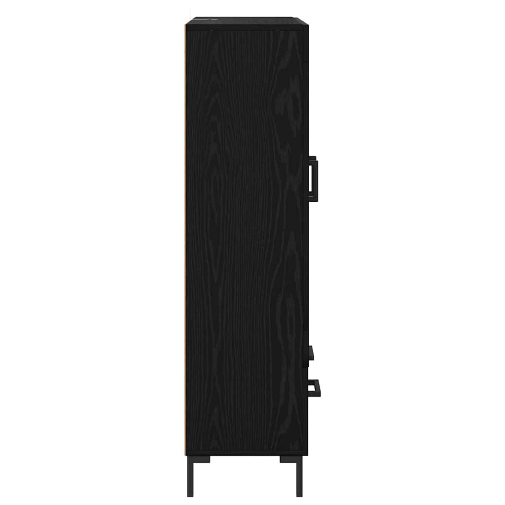 Høyskap med skuff Svart Eik 69,5 x 31 x 115 cm Konstruert tre