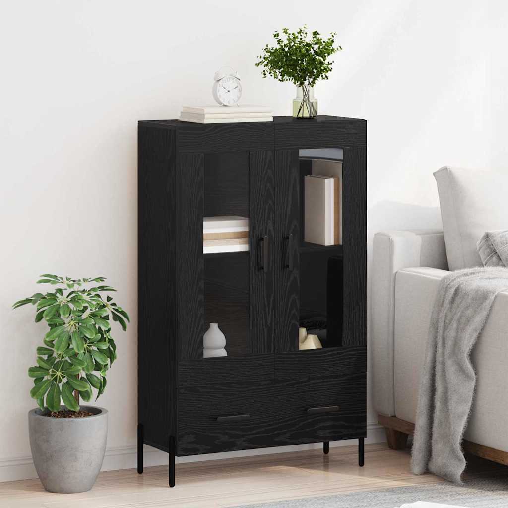 Høyskap Corona Svart Eik 69,5 x 31 x 115 cm Konstruert tre