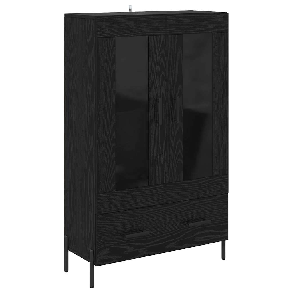 Høyskap Corona Svart Eik 69,5 x 31 x 115 cm Konstruert tre