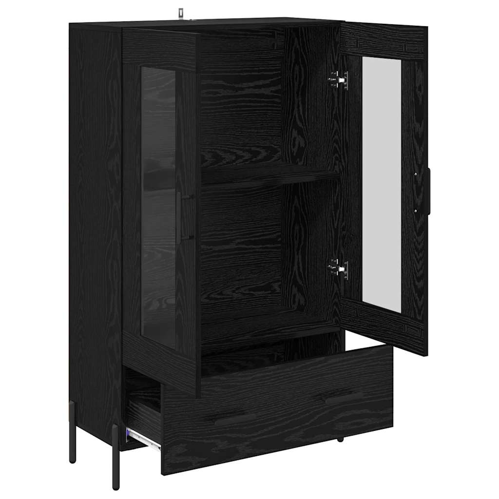 Høyskap Corona Svart Eik 69,5 x 31 x 115 cm Konstruert tre
