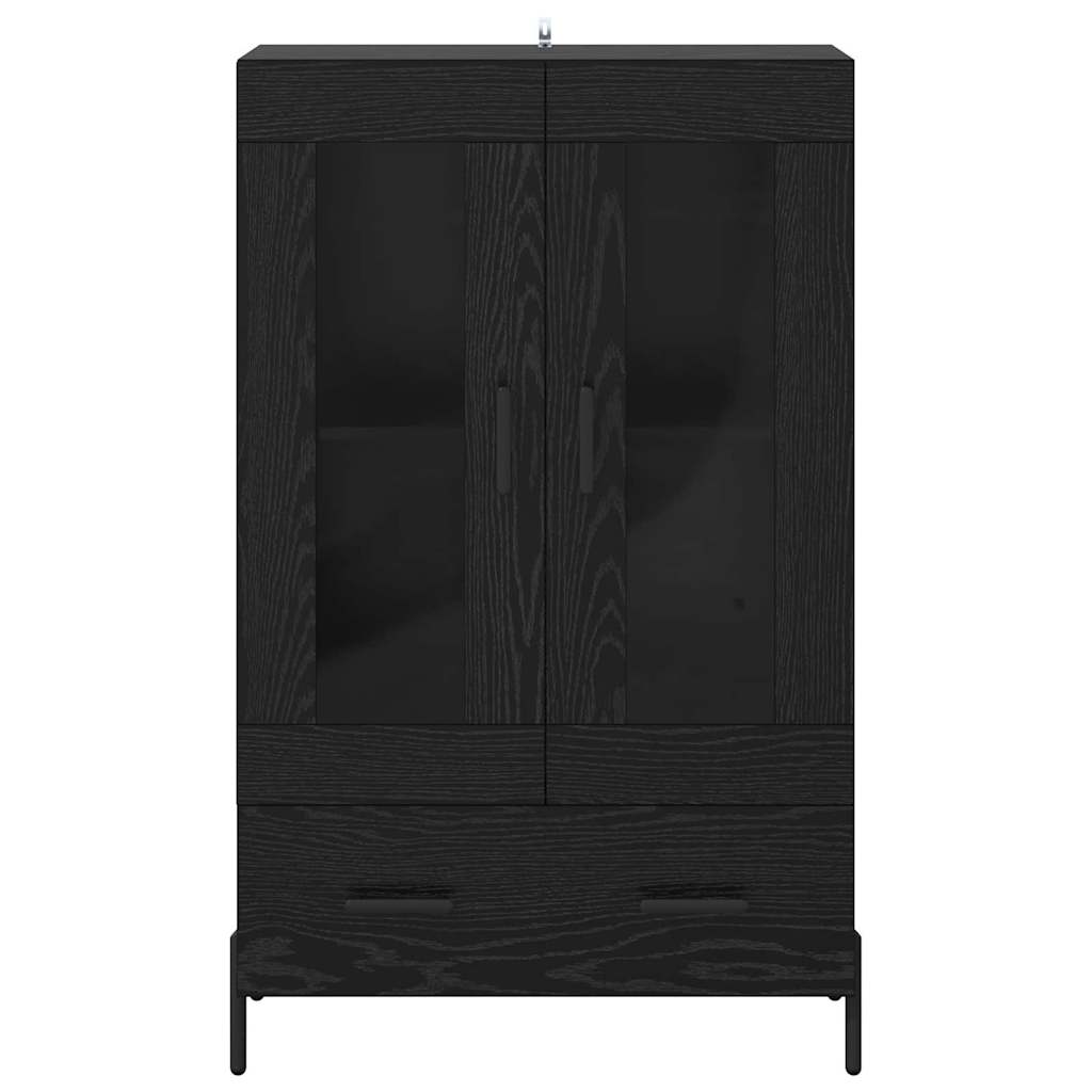 Høyskap Corona Svart Eik 69,5 x 31 x 115 cm Konstruert tre