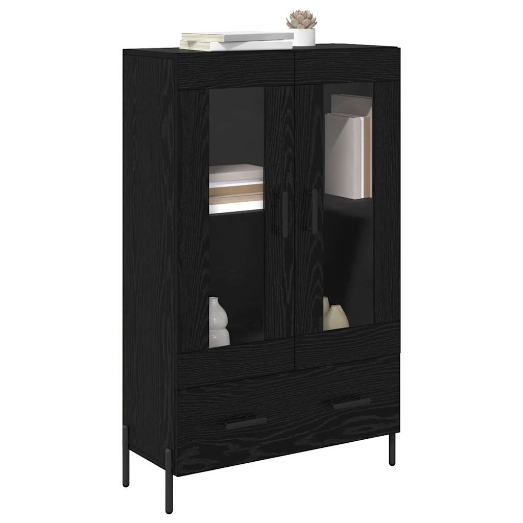 Høyskap Corona Svart Eik 69,5 x 31 x 115 cm Konstruert tre
