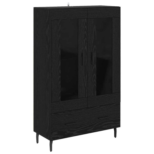 Høyskap med skuff Svart Eik 69,5 x 31 x 115 cm Konstruert tre