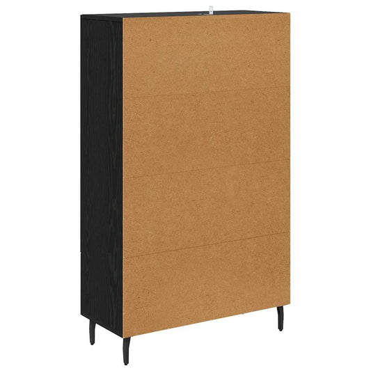 Høyskap med skuff Svart Eik 69,5 x 31 x 115 cm Konstruert tre