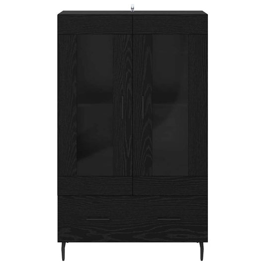 Høyskap med skuff Svart Eik 69,5 x 31 x 115 cm Konstruert tre