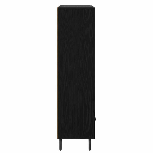 Høyskap med skuff Svart Eik 69,5 x 31 x 115 cm Konstruert tre