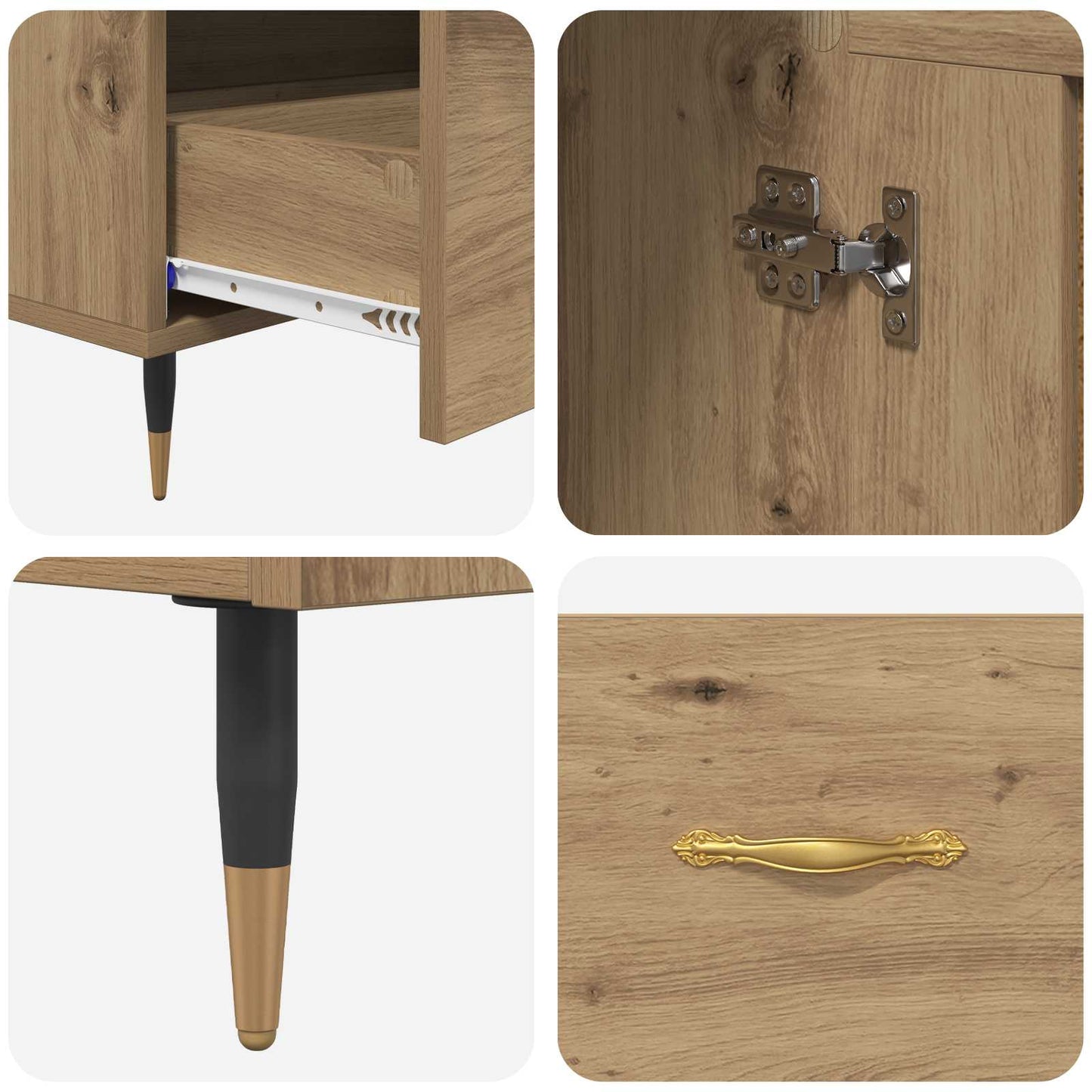 Høyskap med skuff Artisan Eik 69,5 x 31 x 115 cm Konstruert tre
