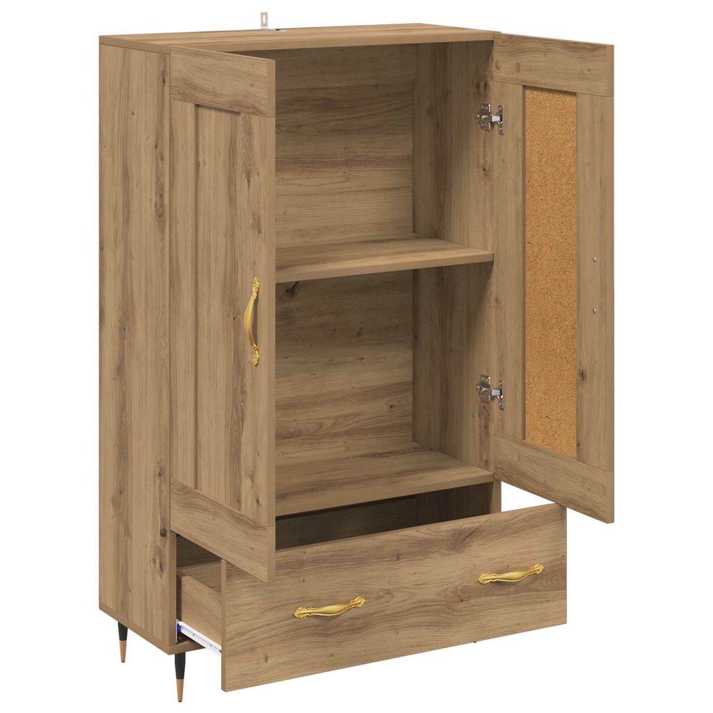 Høyskap med skuff Artisan Eik 69,5 x 31 x 115 cm Konstruert tre