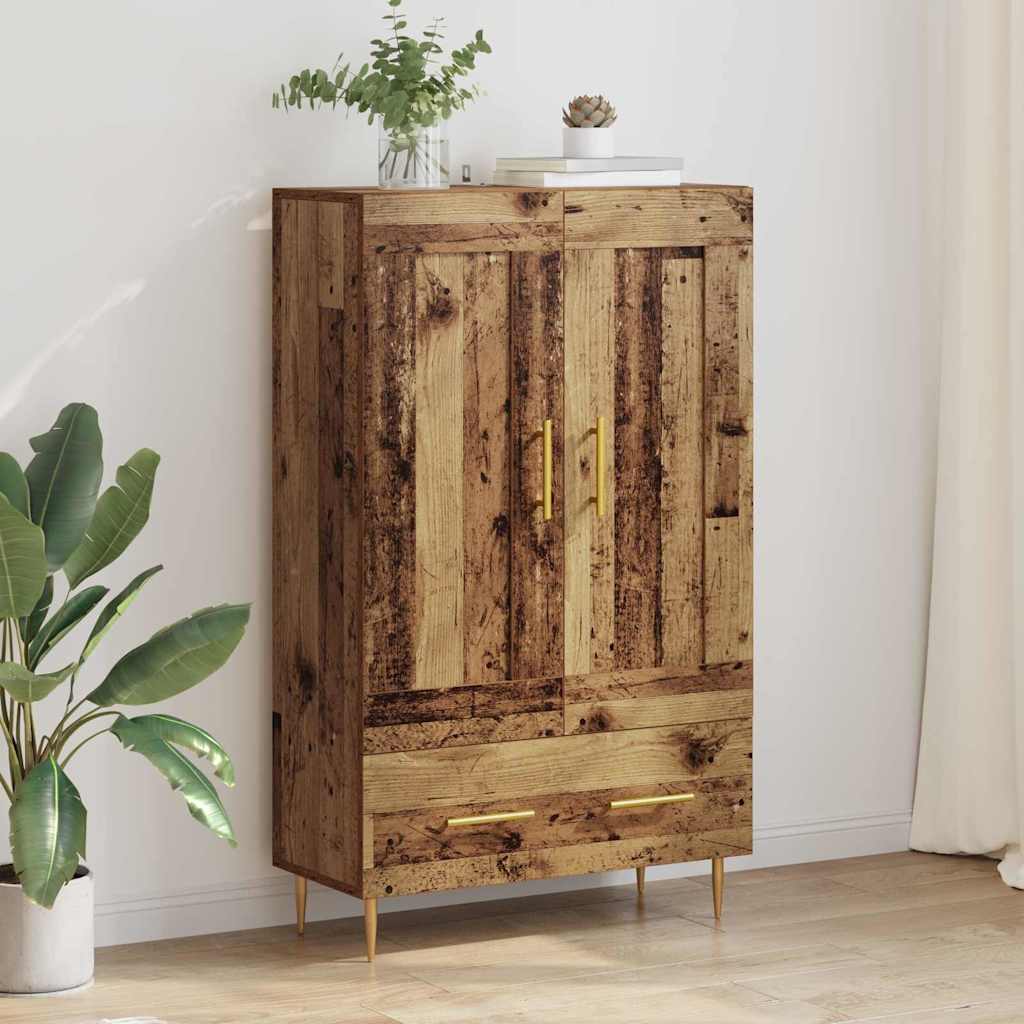 Høyskap med skuff Gamle tre 69,5 x 31 x 115 cm Konstruert tre