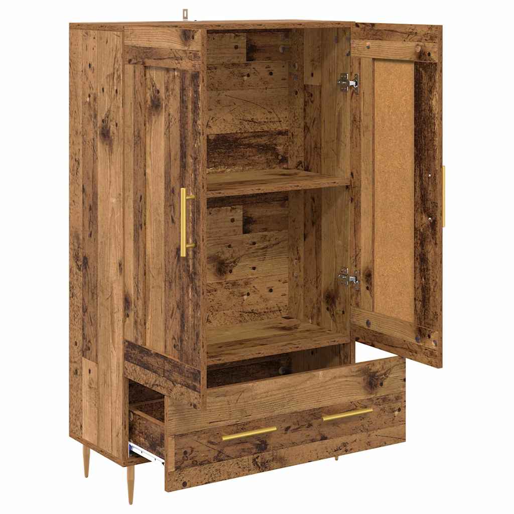 Høyskap med skuff Gamle tre 69,5 x 31 x 115 cm Konstruert tre