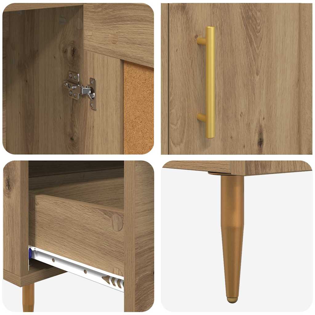 Høyskap med skuff Artisan Eik 69,5 x 31 x 115 cm Konstruert tre