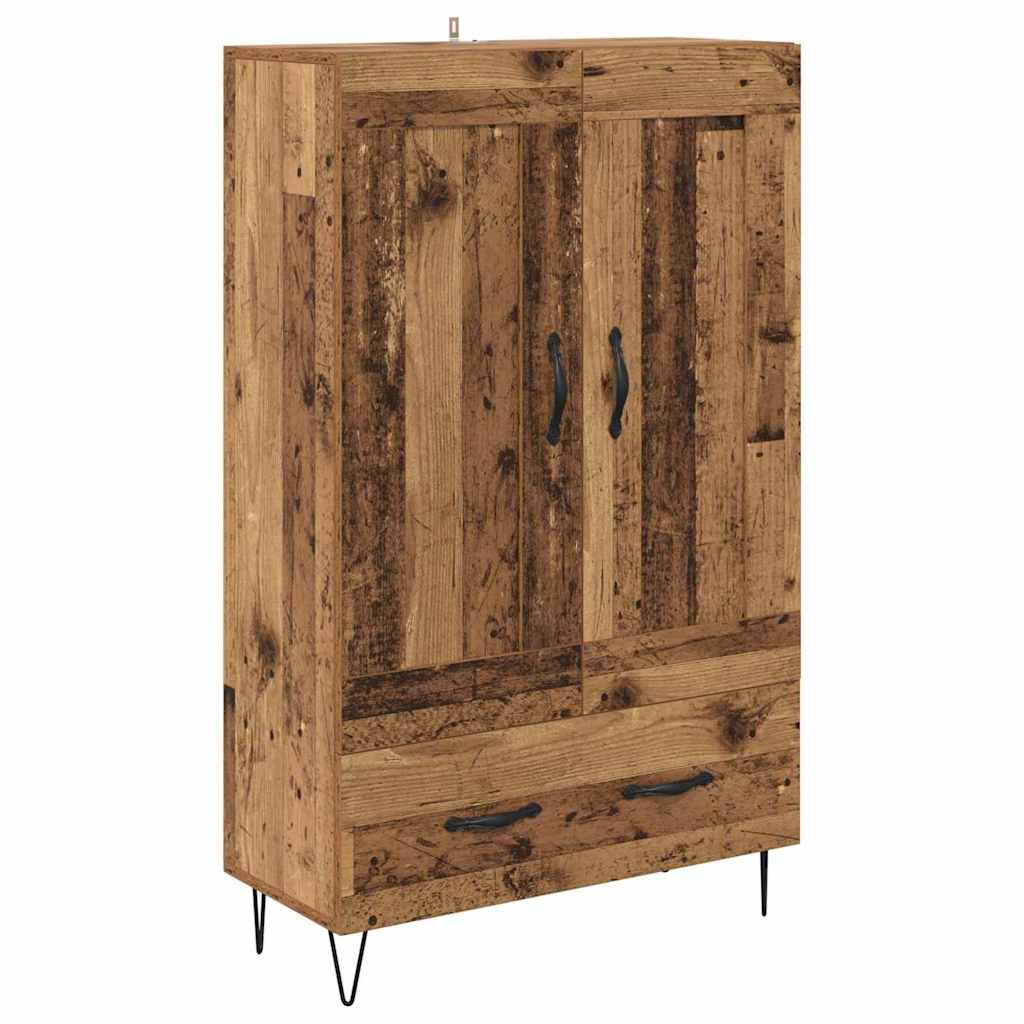 Høyskap med skuff Gamle tre 69,5 x 31 x 115 cm Konstruert tre