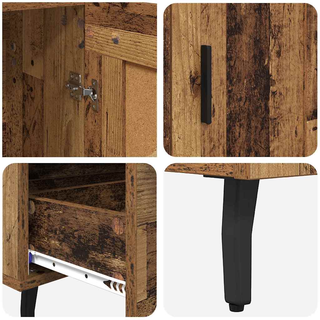 Høyskap med skuff Gamle tre 69,5 x 31 x 115 cm Konstruert tre