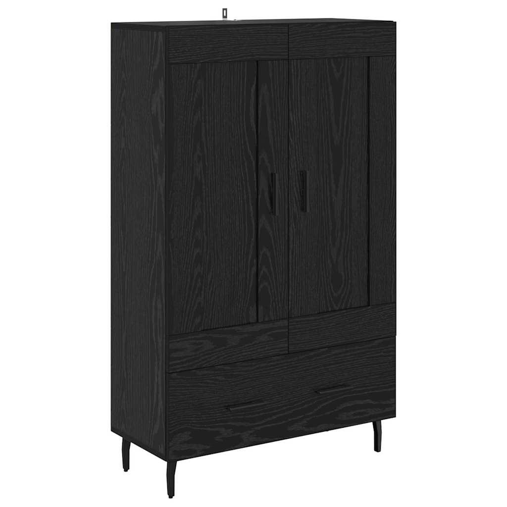 Høyskap med skuff Svart Eik 69,5 x 31 x 115 cm Konstruert tre