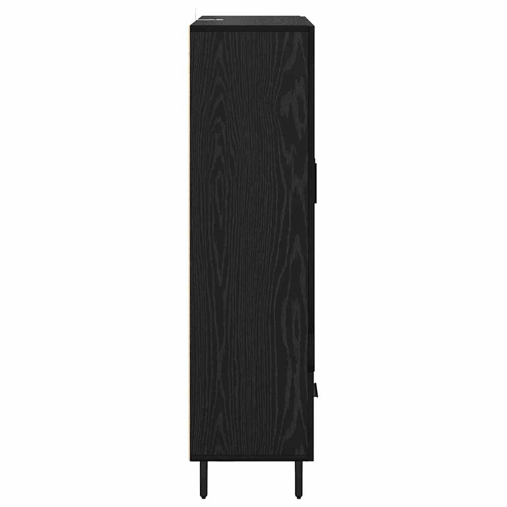 Høyskap med skuff Svart Eik 69,5 x 31 x 115 cm Konstruert tre