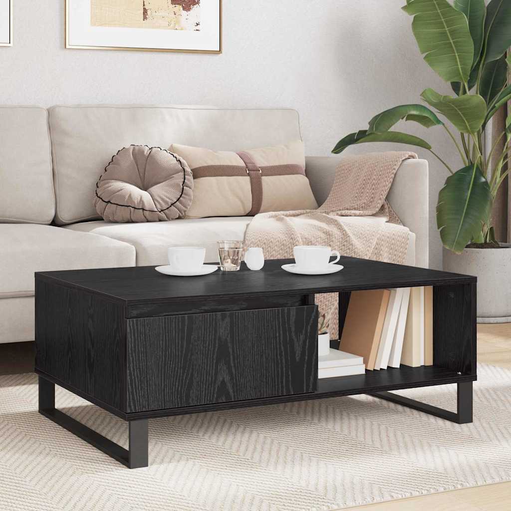 Kaffebord Svart Eik 90 x 60 x 35 cm Konstruert tre