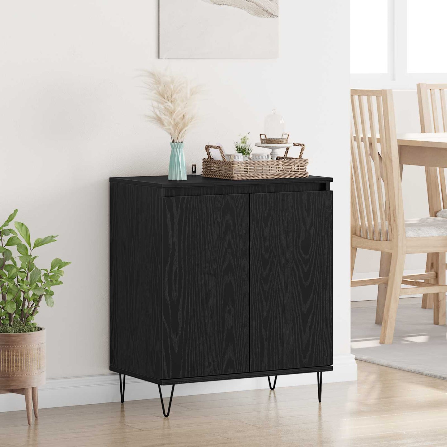 Serviesskap Svart Eik 60 x 35 x 70 cm Konstruert tre