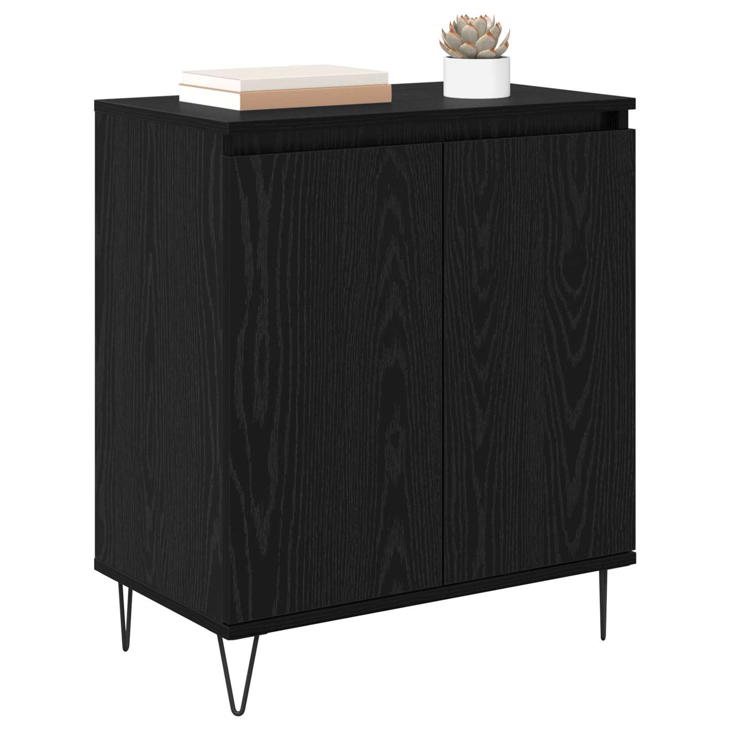 Serviesskap Svart Eik 60 x 35 x 70 cm Konstruert tre
