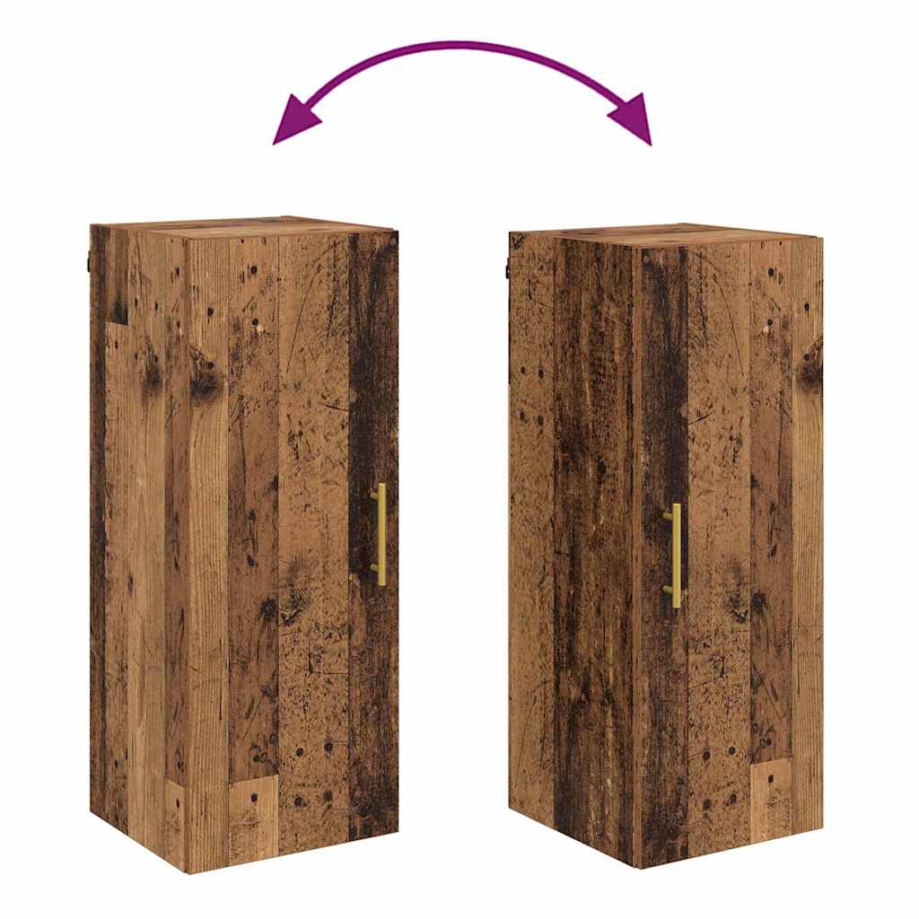 Veggskap Gamle tre 34,5 x 34 x 90 cm Konstruert tre