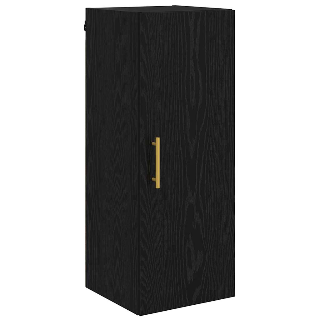 Veggskap Svart Eik 34,5 x 34 x 90 cm Konstruert tre