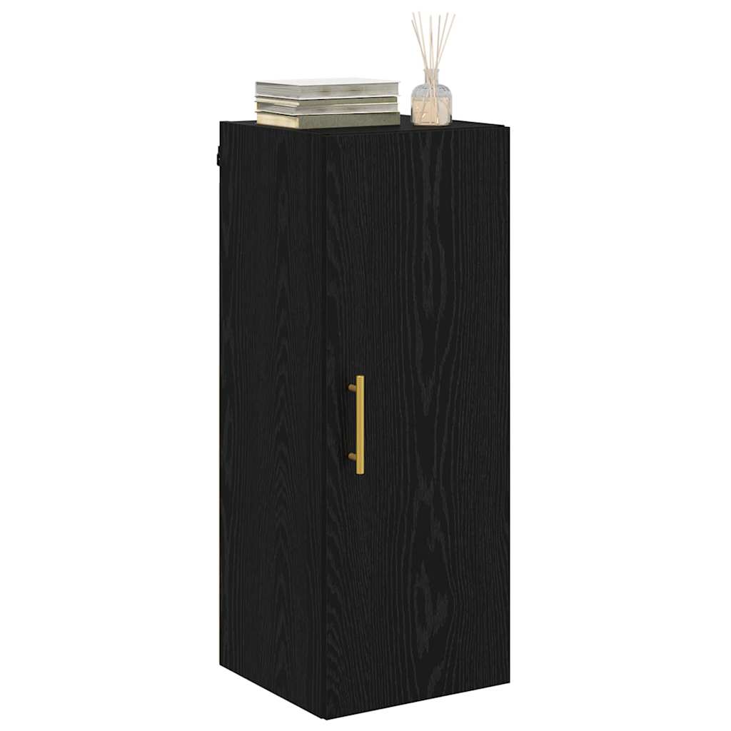 Veggskap Svart Eik 34,5 x 34 x 90 cm Konstruert tre