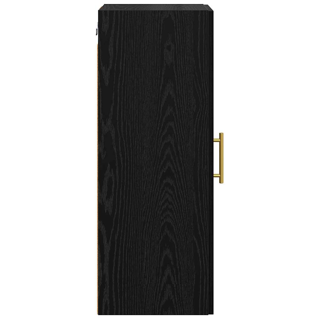 Veggskap Svart Eik 34,5 x 34 x 90 cm Konstruert tre