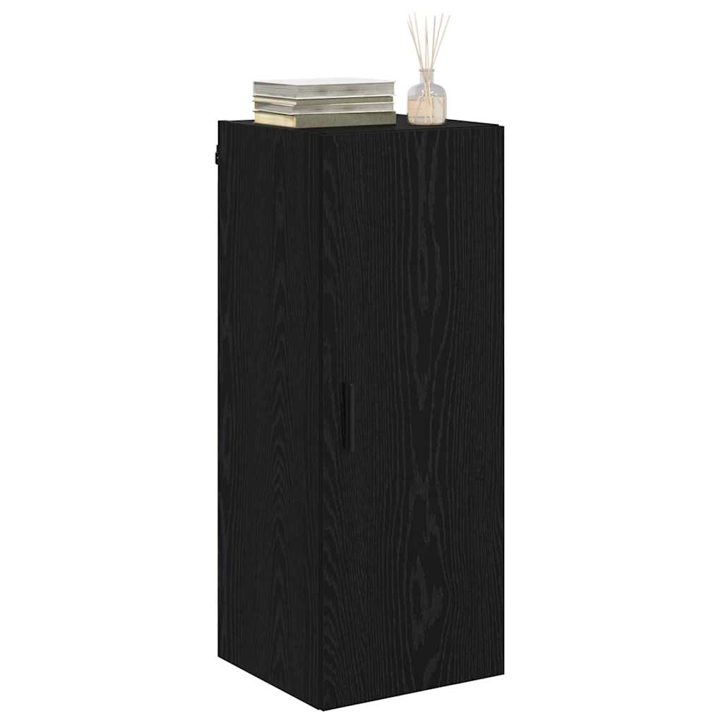Veggskap Svart Eik 34,5 x 34 x 90 cm Konstruert tre