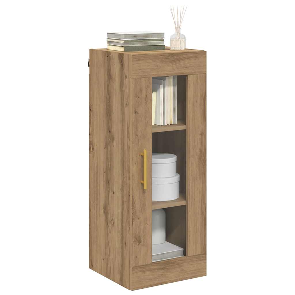 Veggskap Artisan Eik 34,5 x 34 x 90 cm Sponplater og glass