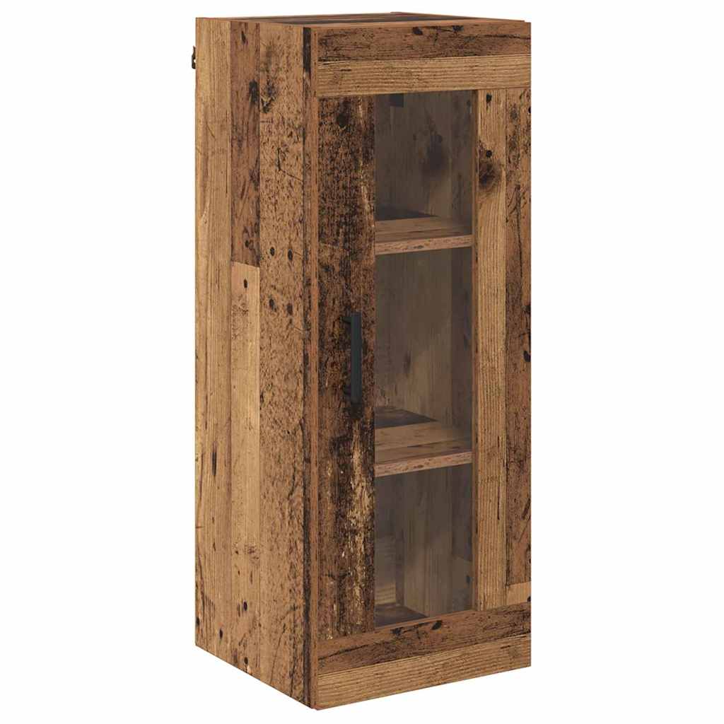 Veggskap Gamle tre 34,5 x 34 x 90 cm Sponplater og glass