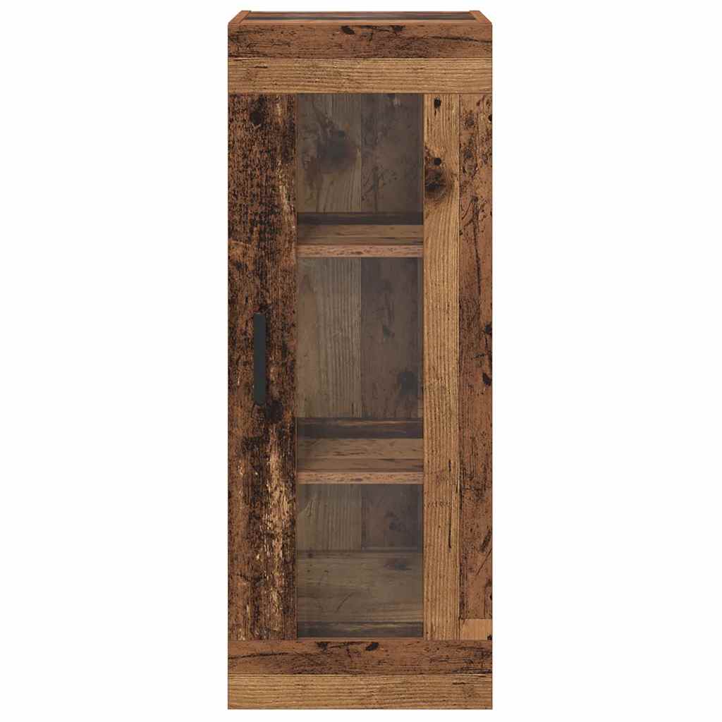 Veggskap Gamle tre 34,5 x 34 x 90 cm Sponplater og glass