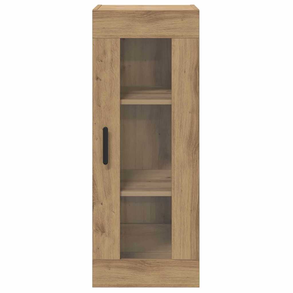 Veggskap Artisan Eik 34,5 x 34 x 90 cm Sponplater og glass
