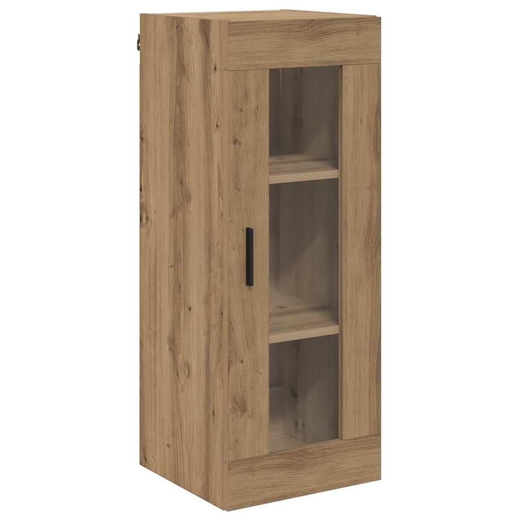 Veggskap Artisan Eik 34,5 x 34 x 90 cm Sponplater og glass