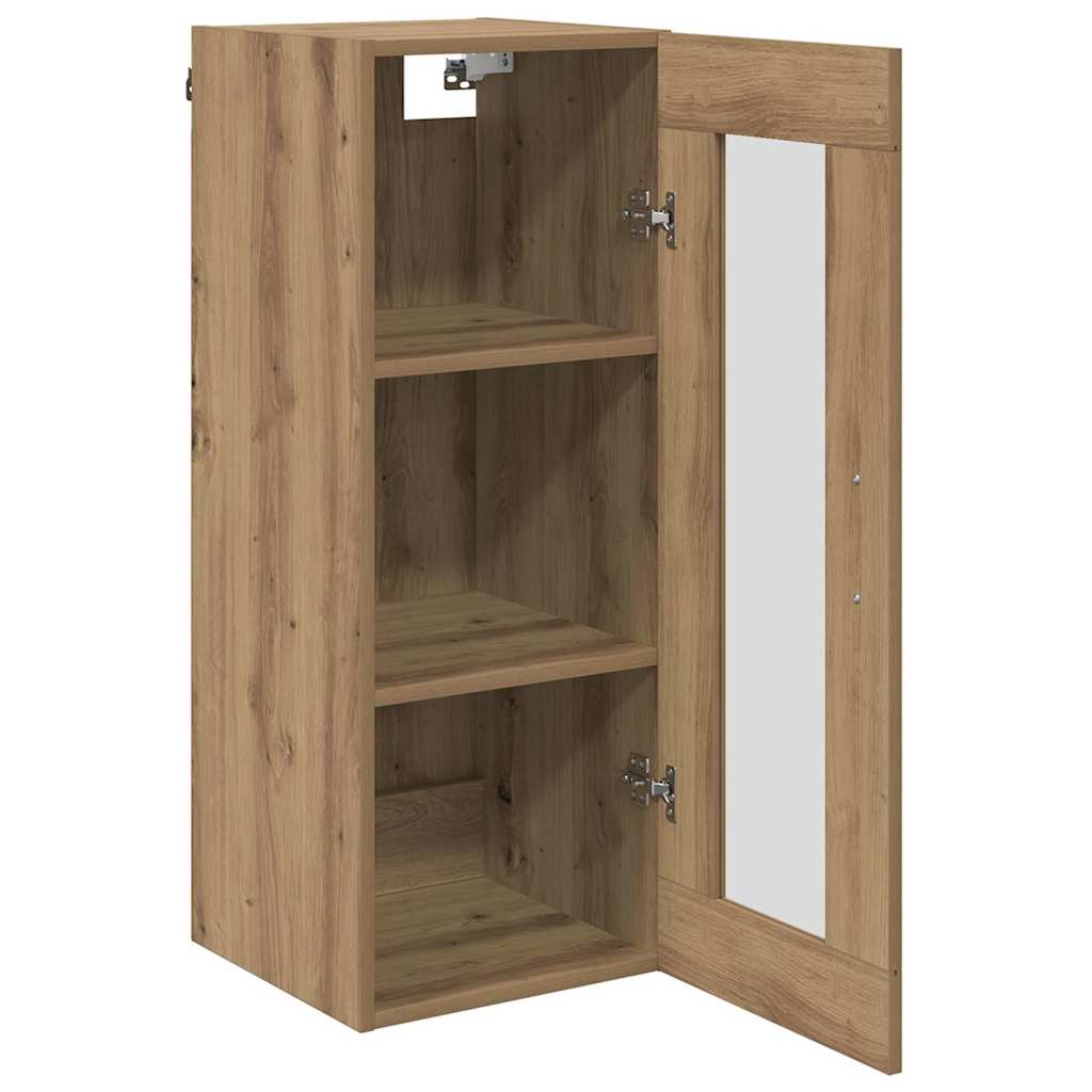 Veggskap Artisan Eik 34,5 x 34 x 90 cm Sponplater og glass
