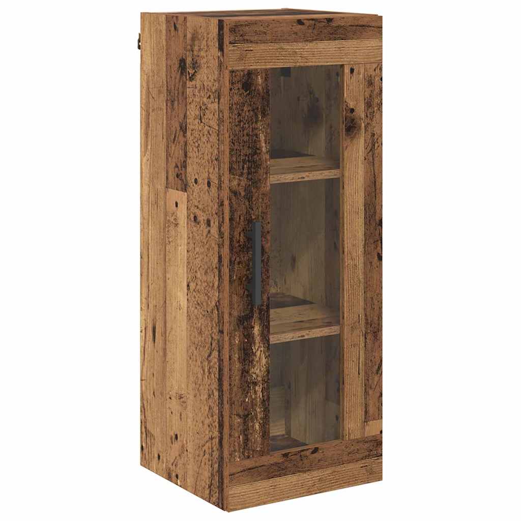Veggskap Gamle tre 34,5 x 34 x 90 cm Sponplater og glass