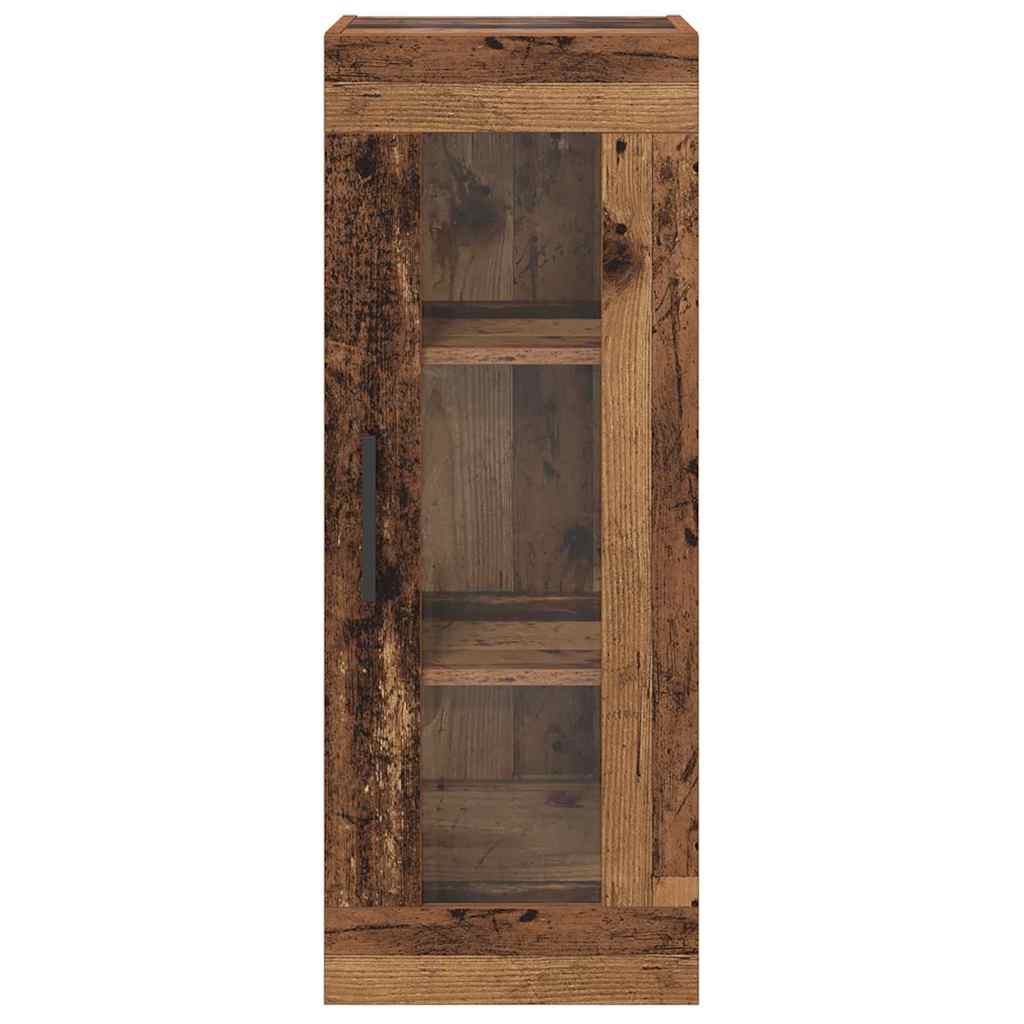 Veggskap Gamle tre 34,5 x 34 x 90 cm Sponplater og glass