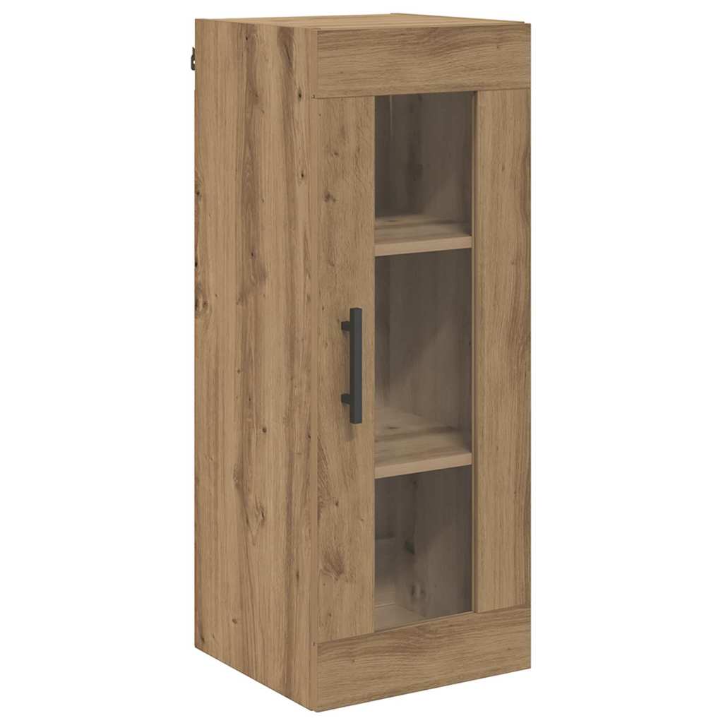 Veggskap Artisan Eik 34,5 x 34 x 90 cm Sponplater og glass