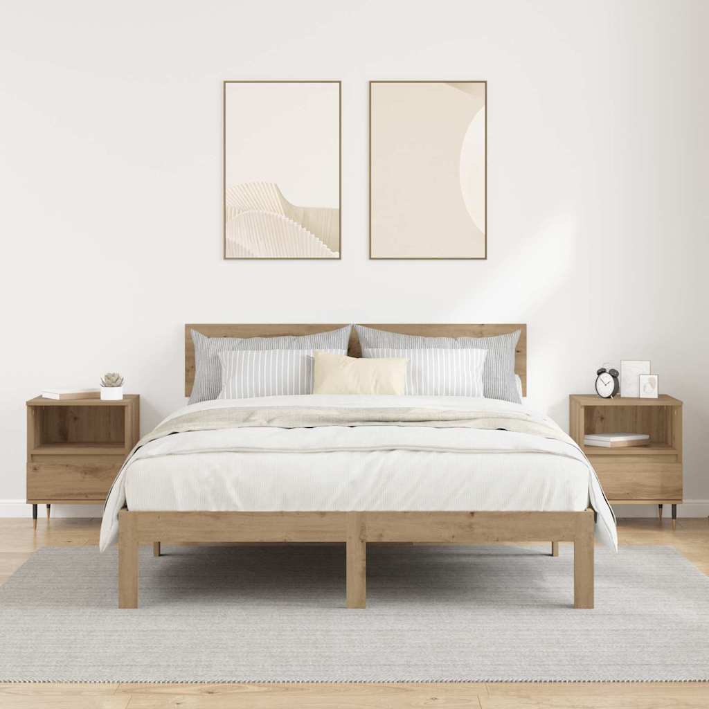 Nattbordskap 2 pcs artisan eik 40 x 35 x 50 cm Konstruert tre