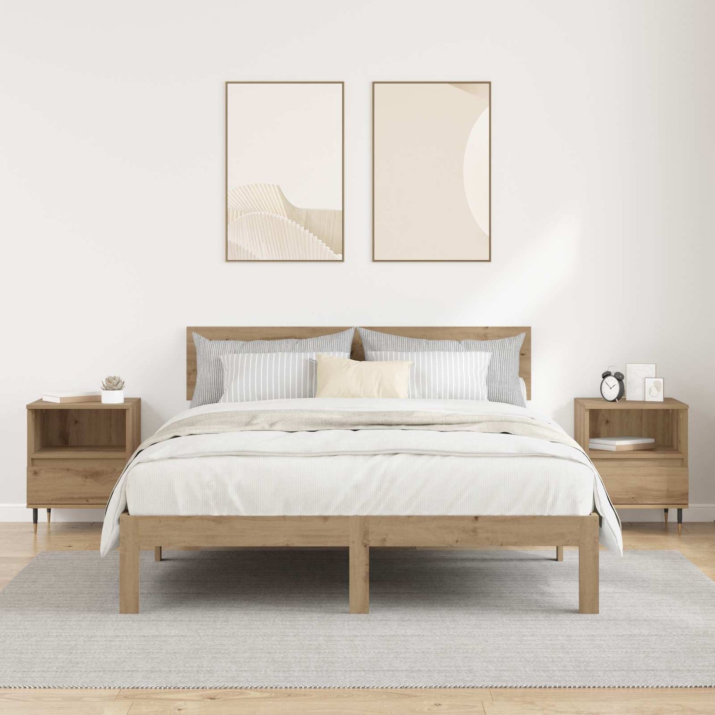 Nattbordskap 2 stk. Artisan Eik 40 x 35 x 50 cm Konstruert tre
