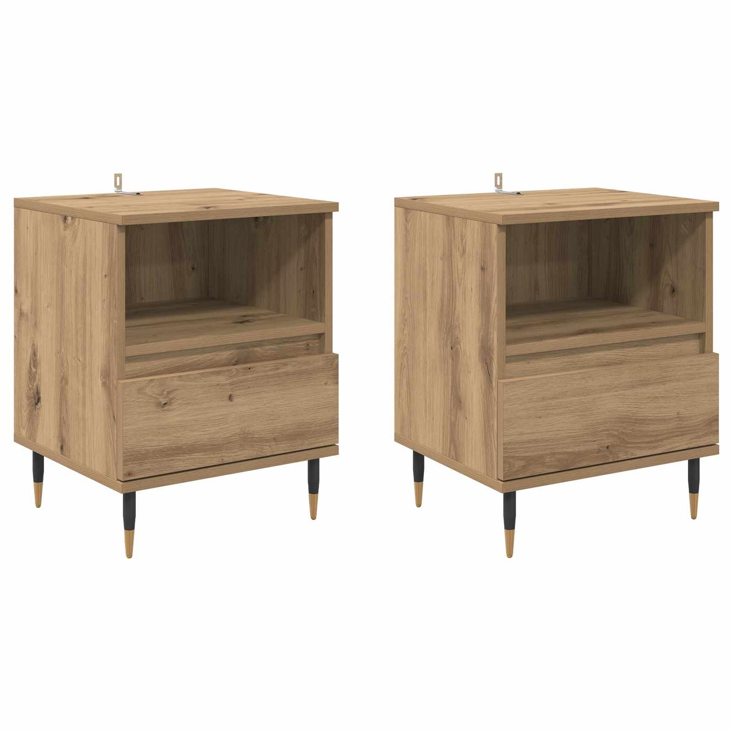 Nattbordskap 2 stk. Artisan Eik 40 x 35 x 50 cm Konstruert tre