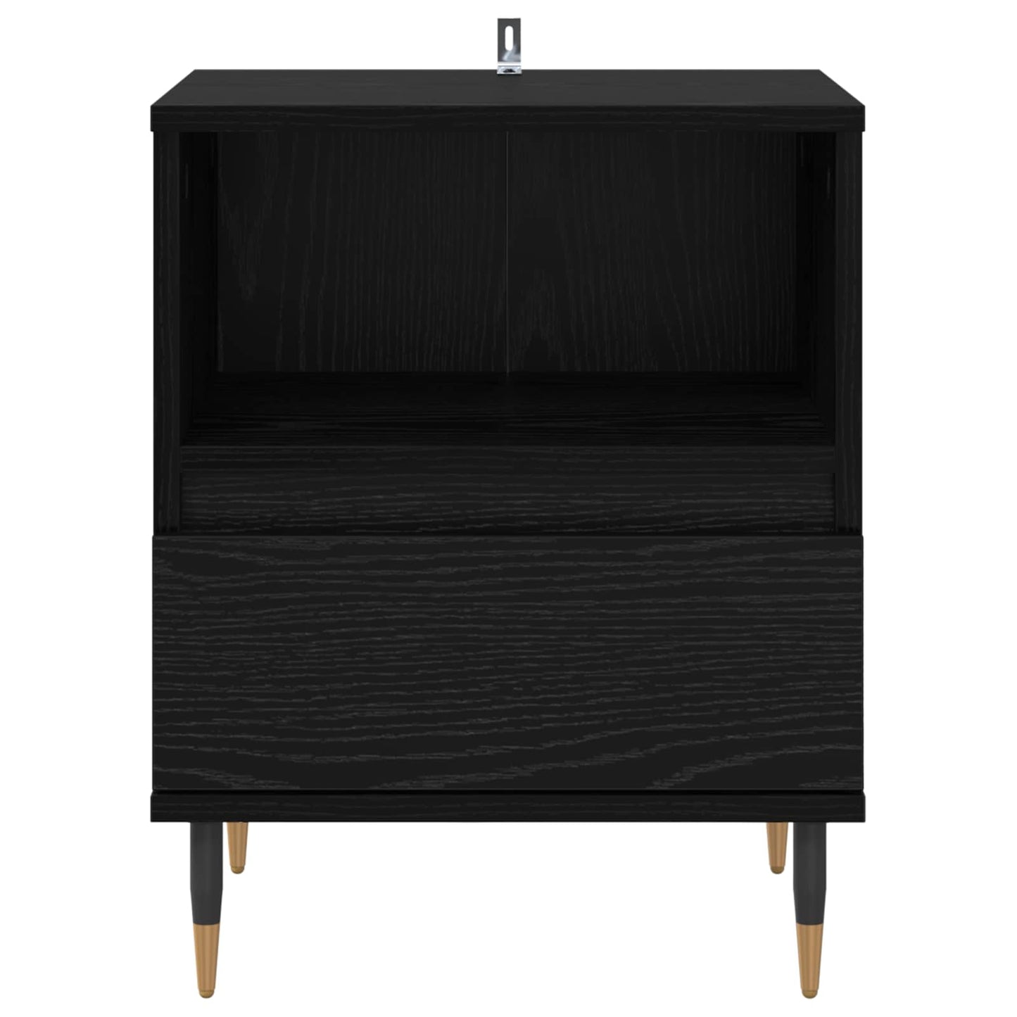 Nattbordskap med skuff Svart Eik 40 x 35 x 50 cm Konstruert tre
