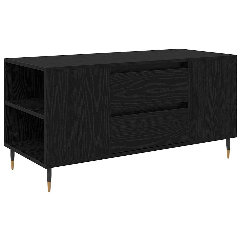 Kaffebord med skuff Svart Eik 102 x 44,5 x 50 cm Konstruert tre