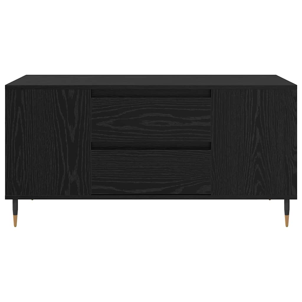 Kaffebord med skuff Svart Eik 102 x 44,5 x 50 cm Konstruert tre